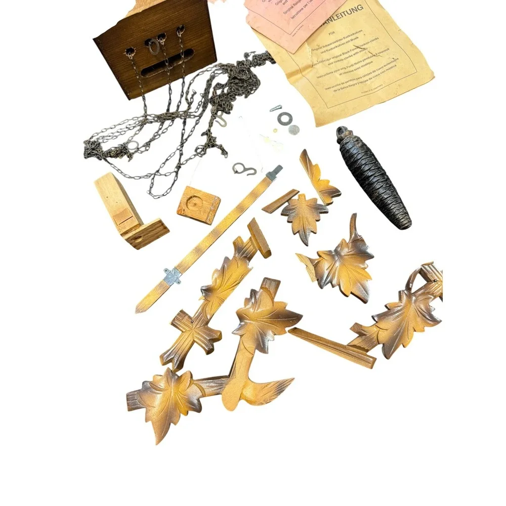 Linder Hauser Cuckoo Clock Unisex OS Brown Fair Parts for Repair Germany Vintage